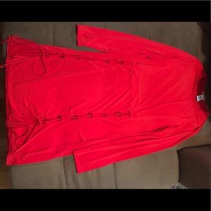 Red mini dress. Plus size